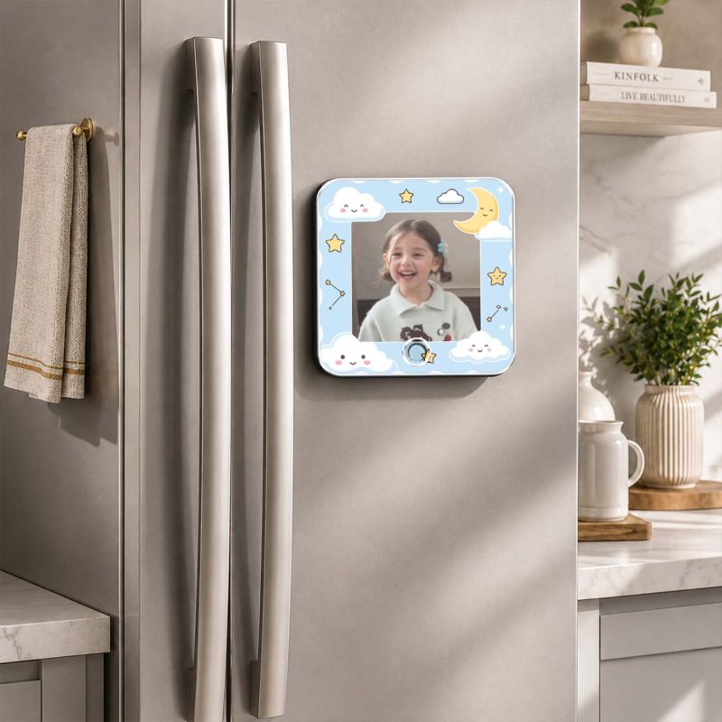Personalized Birthday Gift for Daughter & Son Customized Musical Fridge Magnet with Photo Music Player Music Box Fridge Magnet Return Gift for Kids